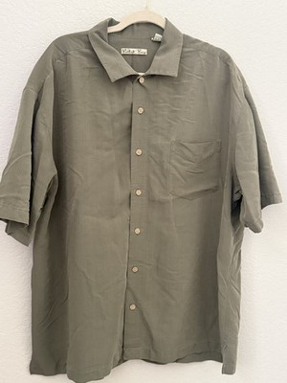 Batek Bay Mens XXL Textured Stripe Button Up Shirt Short Sleeve Casual Resort